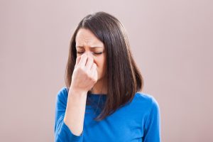 woman with sinus infection