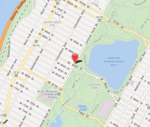Location Map: 262 Central Park West New York, NY 10024